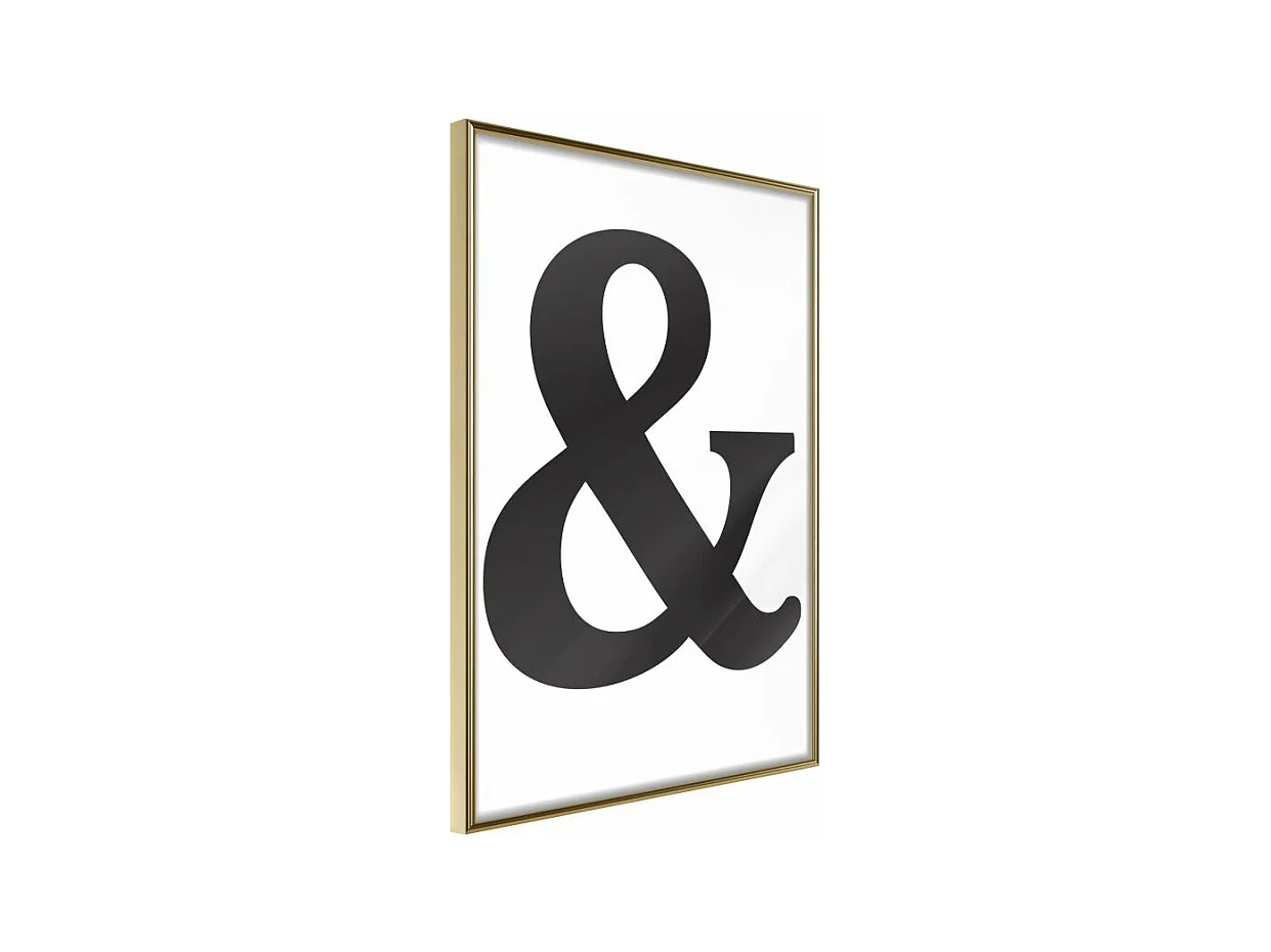 Affiche Murale Encadrée "Ampersand Black" 21 x 30 cm Or