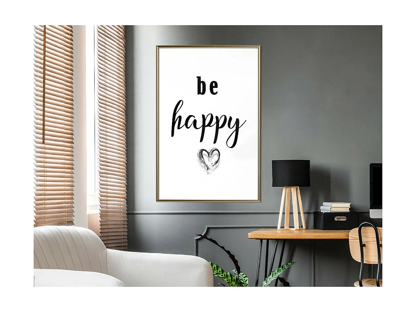 Affiche Murale Encadrée "Don't Worry" 40 x 60 cm Or