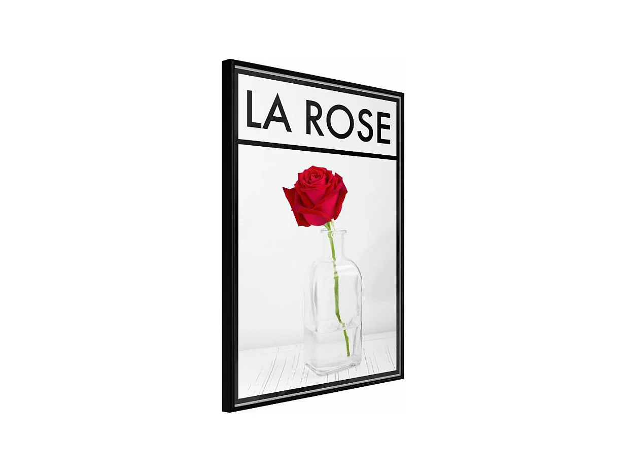 Affiche Murale Encadrée "Rose in the Vase" 21 x 30 cm Noir
