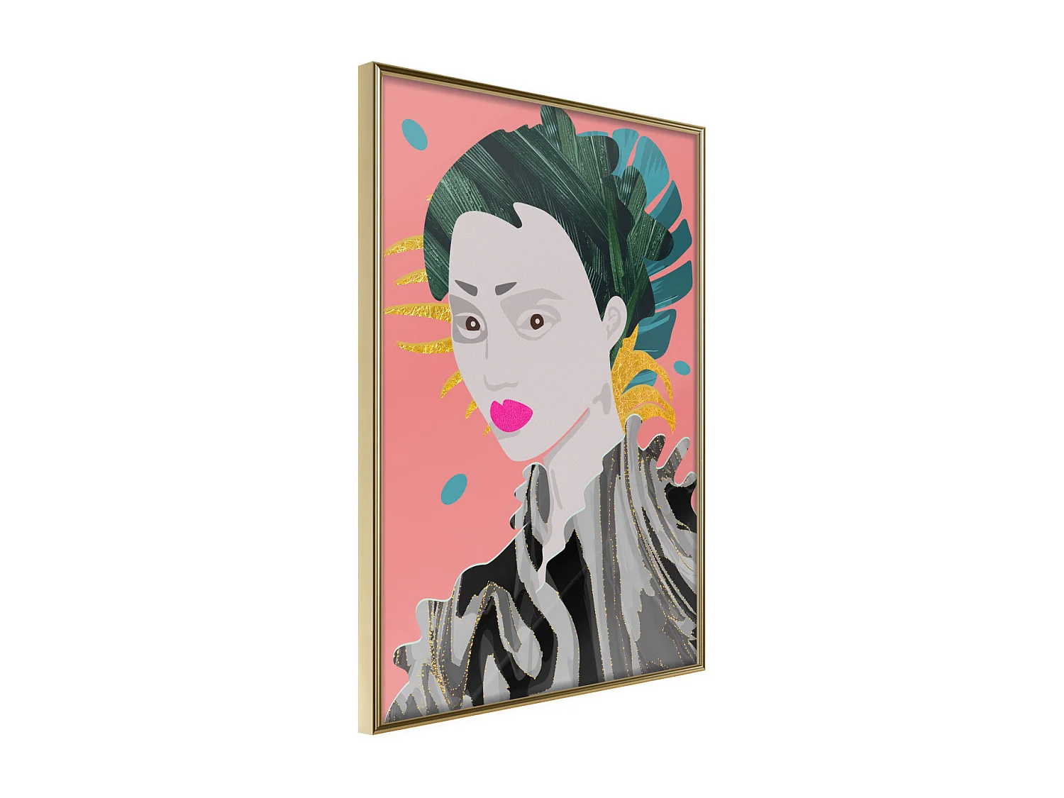Affiche Murale Encadrée "Geisha" 40 x 60 cm Or