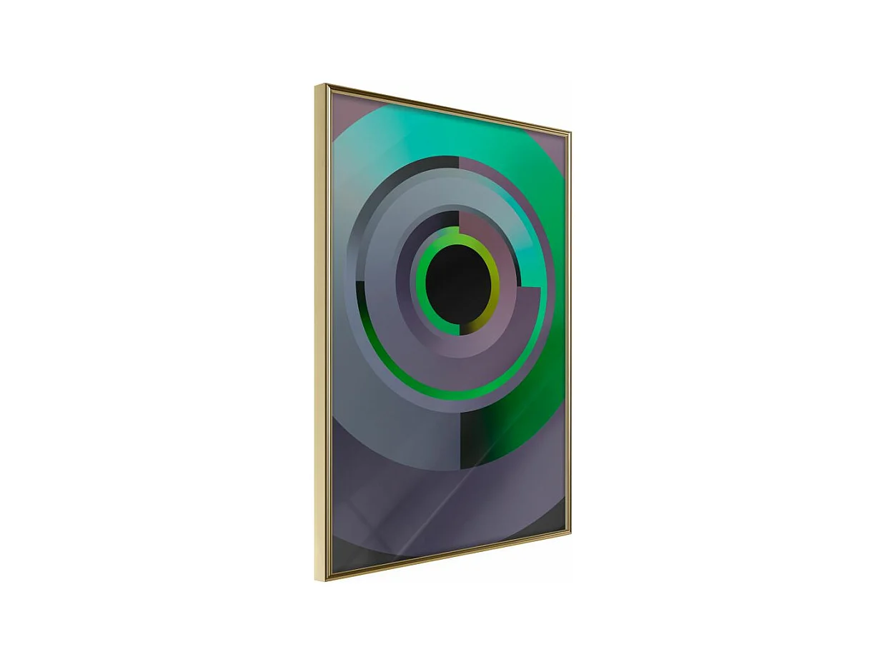 Affiche Murale Encadrée "Green Record" 30 x 42 cm Or
