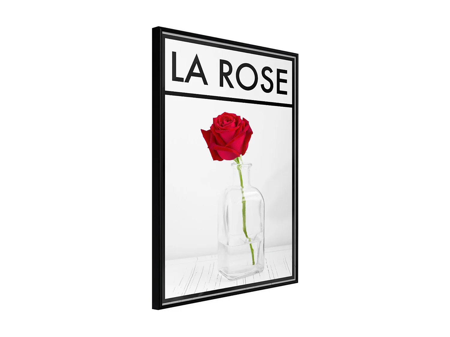 Affiche Murale Encadrée "Rose in the Vase" 40 x 60 cm Noir