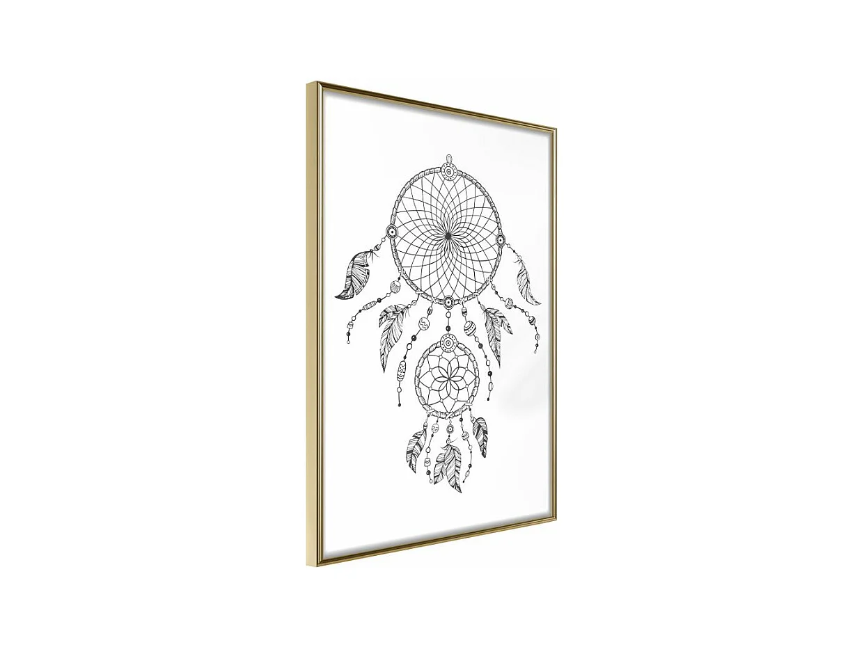 Affiche Murale Encadrée "Catch Your Dreams" 21 x 30 cm Or