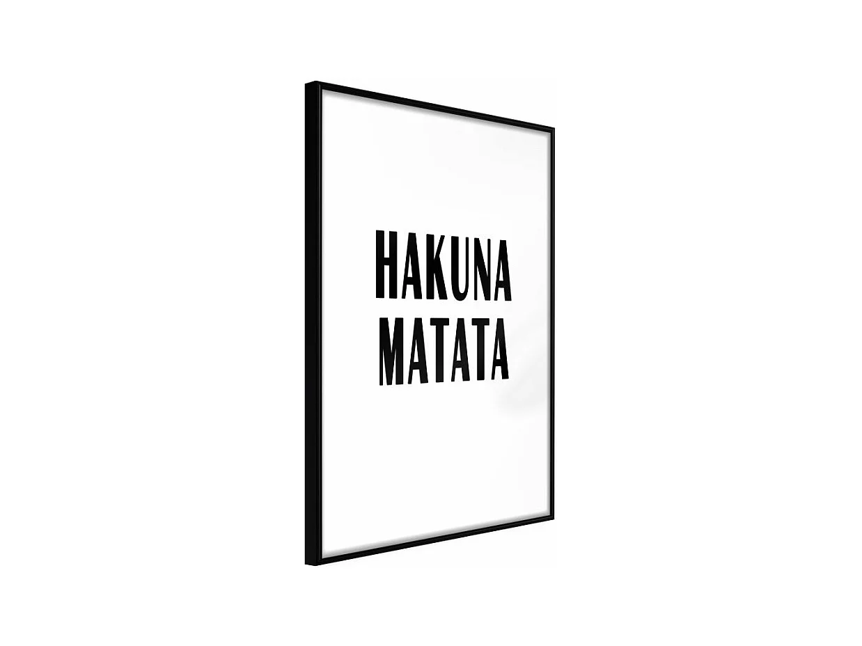 Affiche Murale Encadrée "Hakuna Matata" 21 x 30 cm Noir