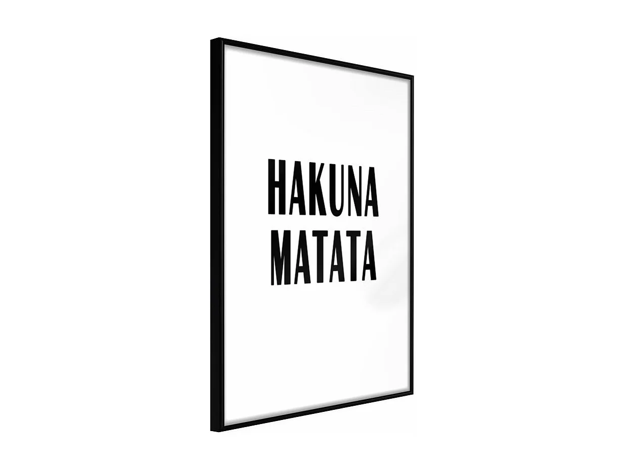 Affiche Murale Encadrée "Hakuna Matata" 21 x 30 cm Noir