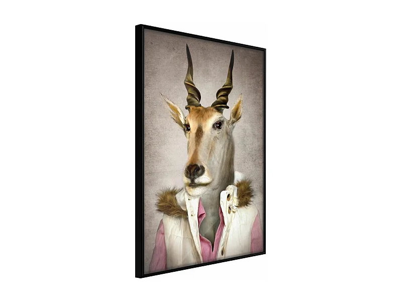 Affiche Murale Encadrée "Animal Alter Ego Antelope" 30 x 42 cm Noir