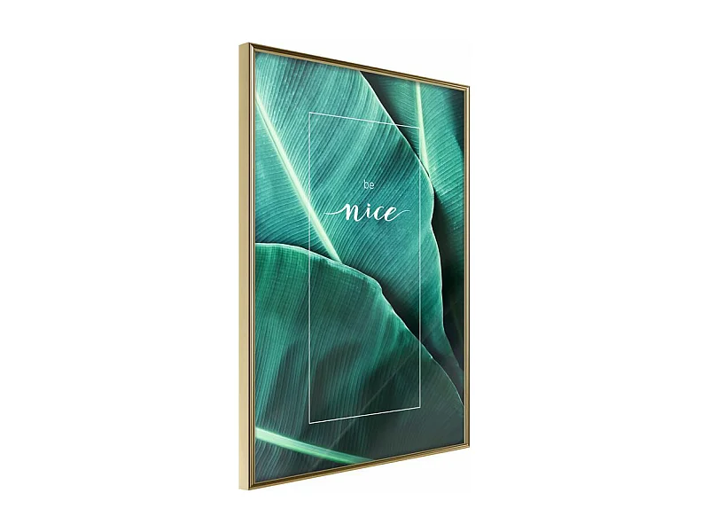 Affiche Murale Encadrée "Banana Leaves with a Message Green" 40 x 60 cm Or