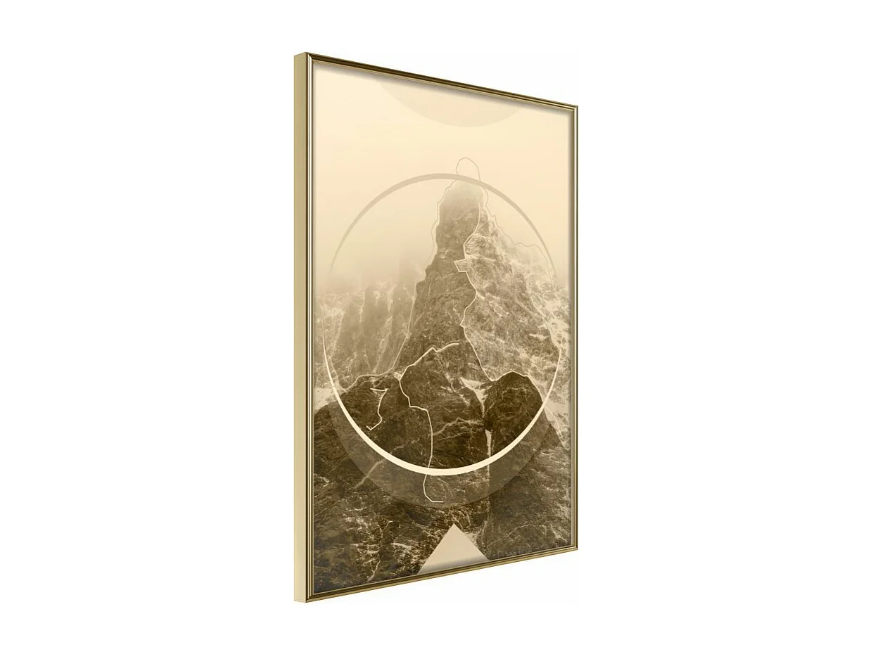 Affiche Murale Encadrée "Unconquered Peak" 30 x 42 cm Or
