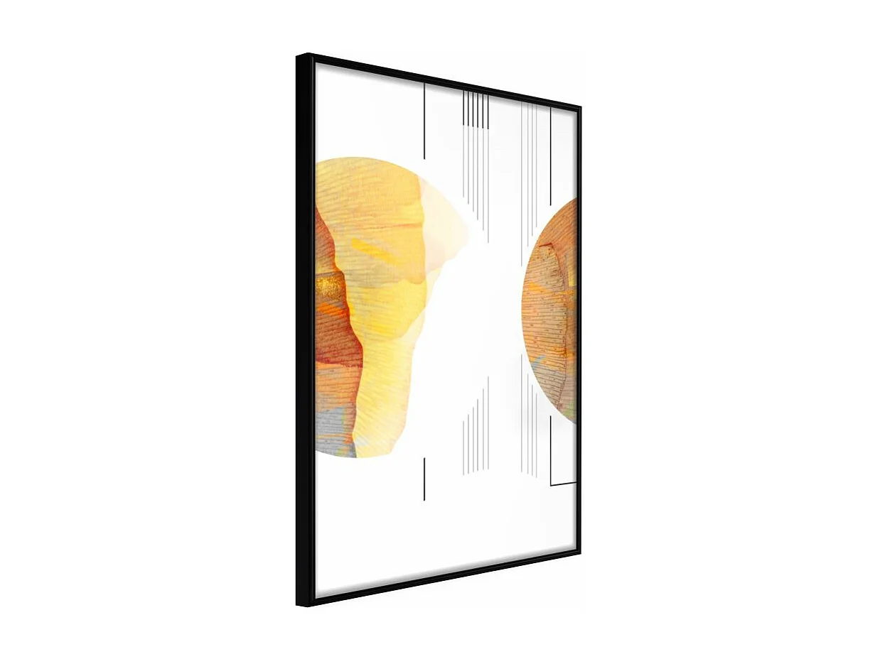 Affiche Murale Encadrée "Collision of Planets" 30 x 42 cm Noir