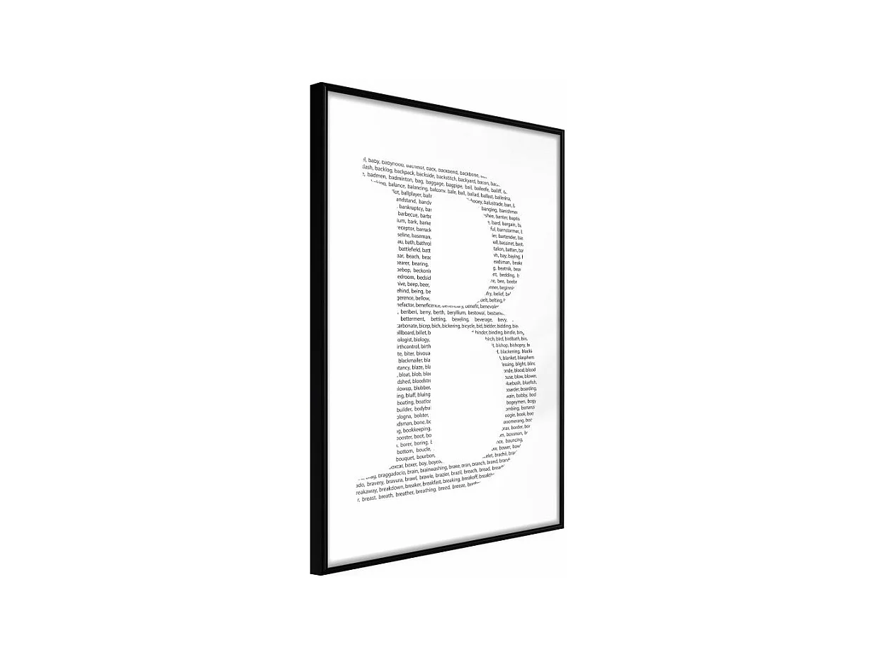 Affiche Murale Encadrée "Capital B" 30 x 42 cm Noir