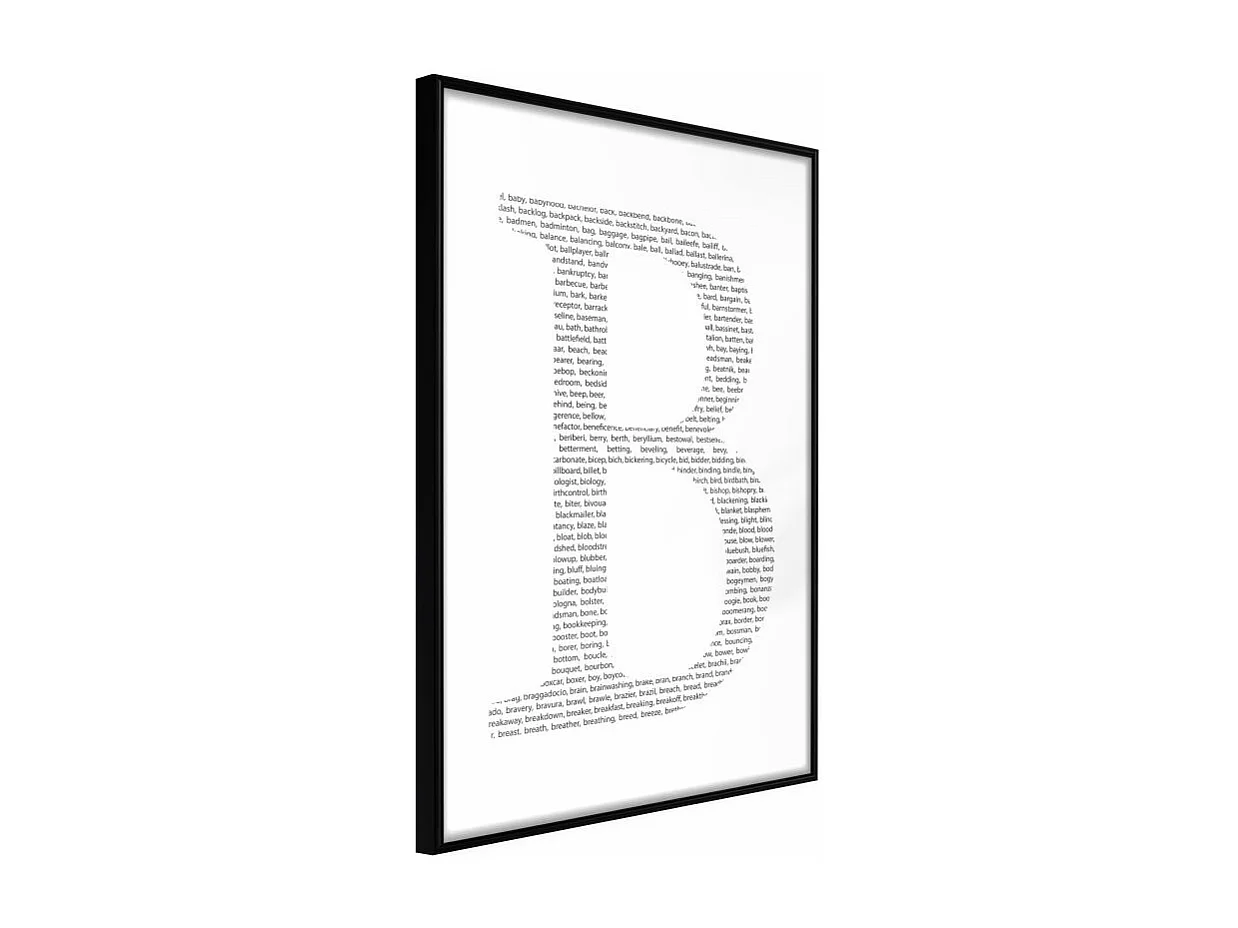 Affiche Murale Encadrée "Capital B" 30 x 42 cm Noir