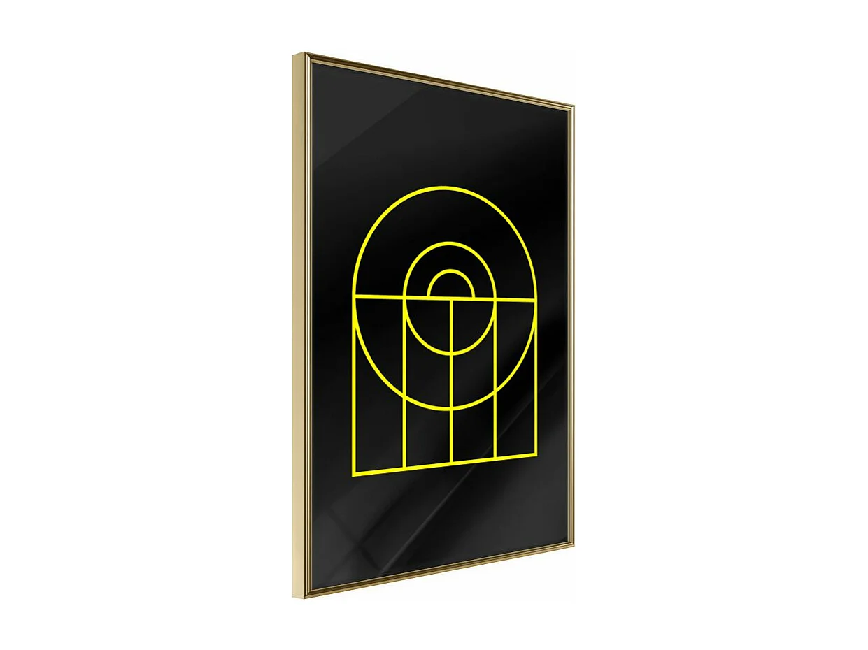 Affiche Murale Encadrée "Yellow Lines" 21 x 30 cm Or
