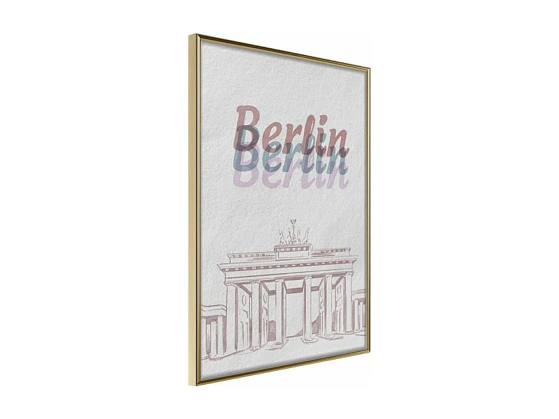 Affiche Murale Encadrée "Pastel Berlin" 21 x 30 cm Or