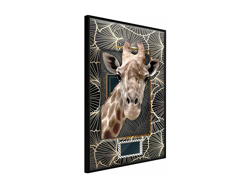Affiche Murale Encadrée "Giraffe in the Frame" 21 x 30 cm Noir