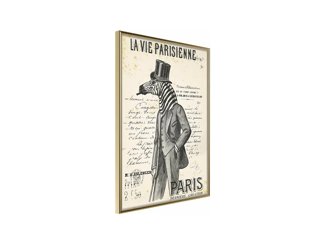 Affiche Murale Encadrée "The Parisian Life" 21 x 30 cm Or