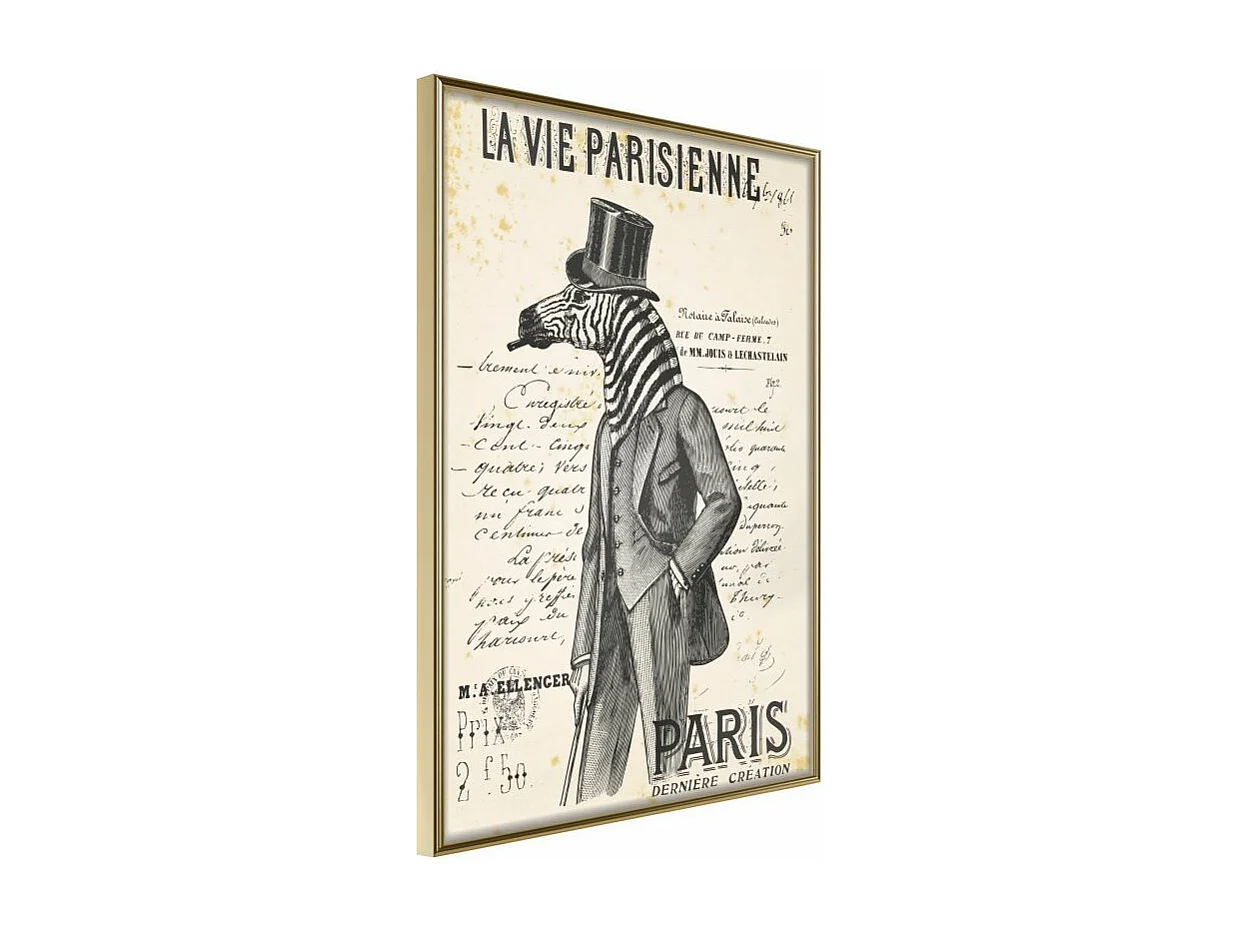 Affiche Murale Encadrée "The Parisian Life" 21 x 30 cm Or