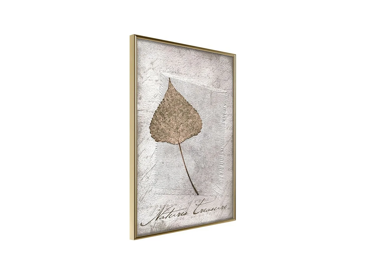 Affiche Murale Encadrée "Dried Leaf" 40 x 60 cm Or