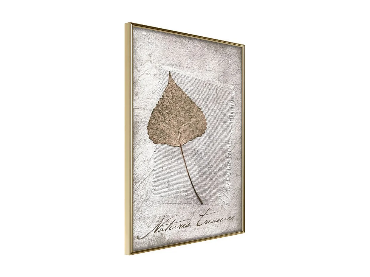 Affiche Murale Encadrée "Dried Leaf" 40 x 60 cm Or