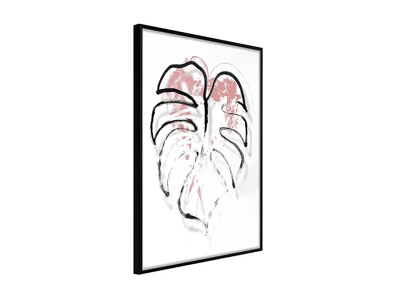 Affiche Murale Encadrée "Black Leaf Outline" 40 x 60 cm Noir