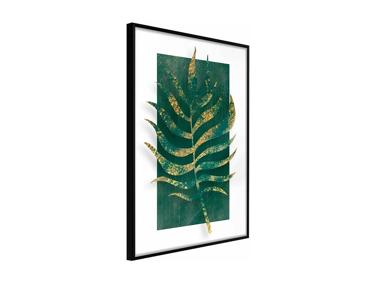Affiche Murale Encadrée "Gilded Palm Leaf" 40 x 60 cm Noir
