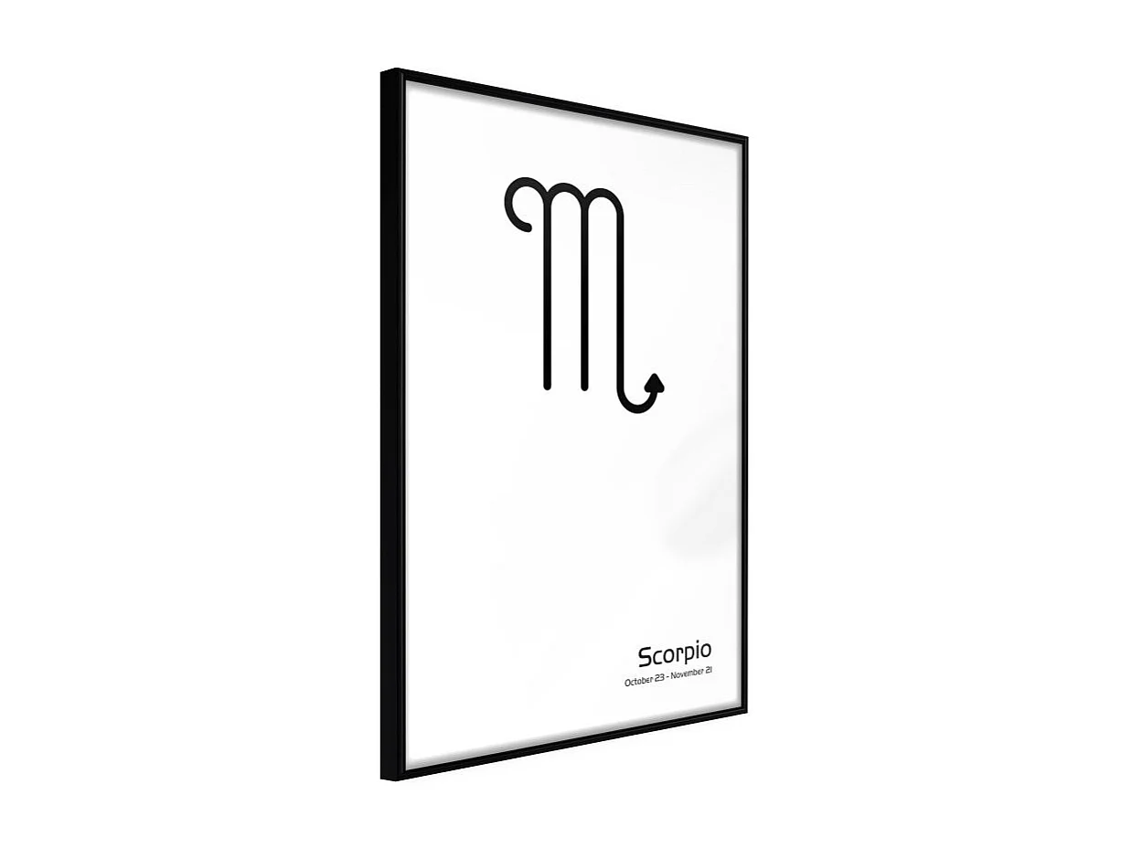 Affiche Murale Encadrée "Zodiac Scorpio II" 21 x 30 cm Noir