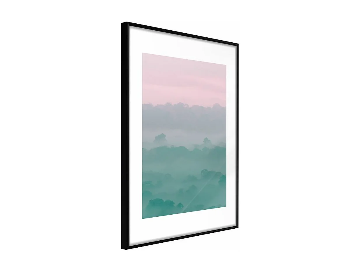 Affiche Murale Encadrée "Morning Fog" 21 x 30 cm Noir