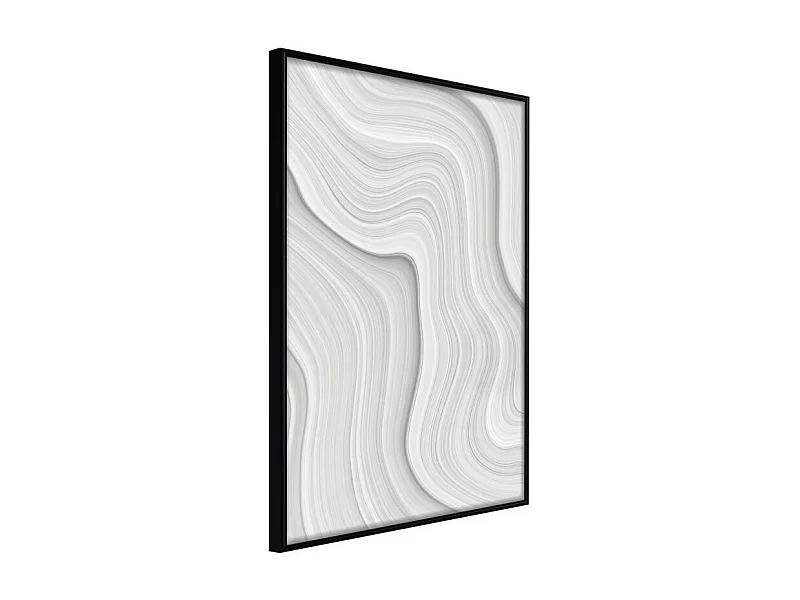 Affiche Murale Encadrée "Snow Contour Lines" 30 x 42 cm Noir