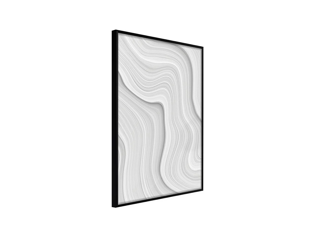 Affiche Murale Encadrée "Snow Contour Lines" 30 x 42 cm Noir