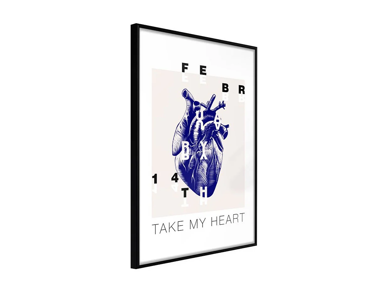 Affiche Murale Encadrée "Valentine's Day" 40 x 60 cm Noir