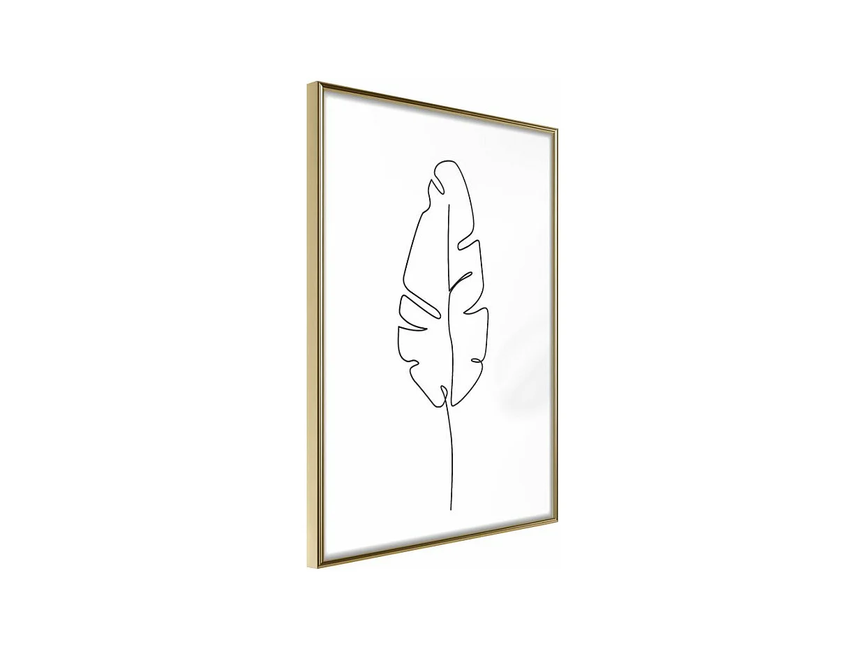 Affiche Murale Encadrée "Drawn with One Line" 40 x 60 cm Or