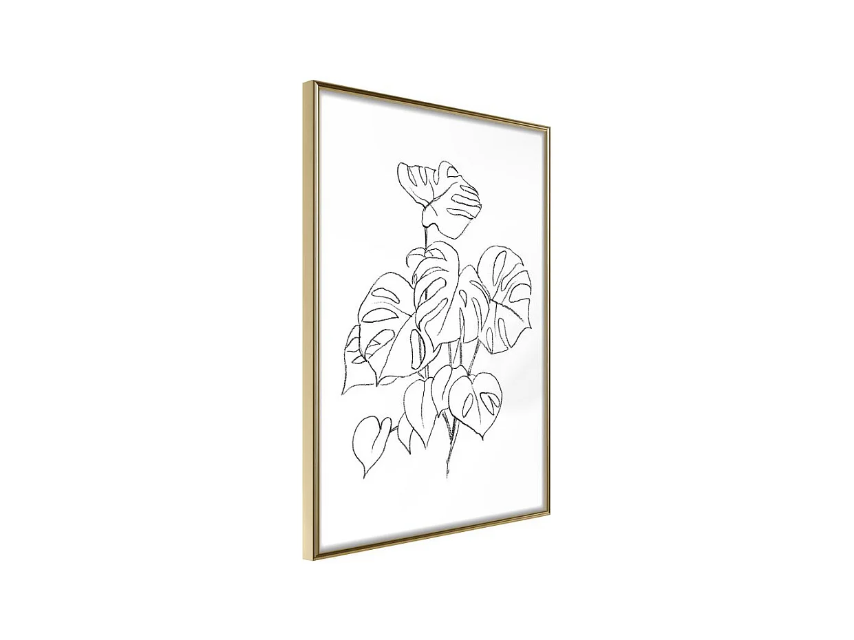 Affiche Murale Encadrée "Bouquet of Leaves" 40 x 60 cm Or