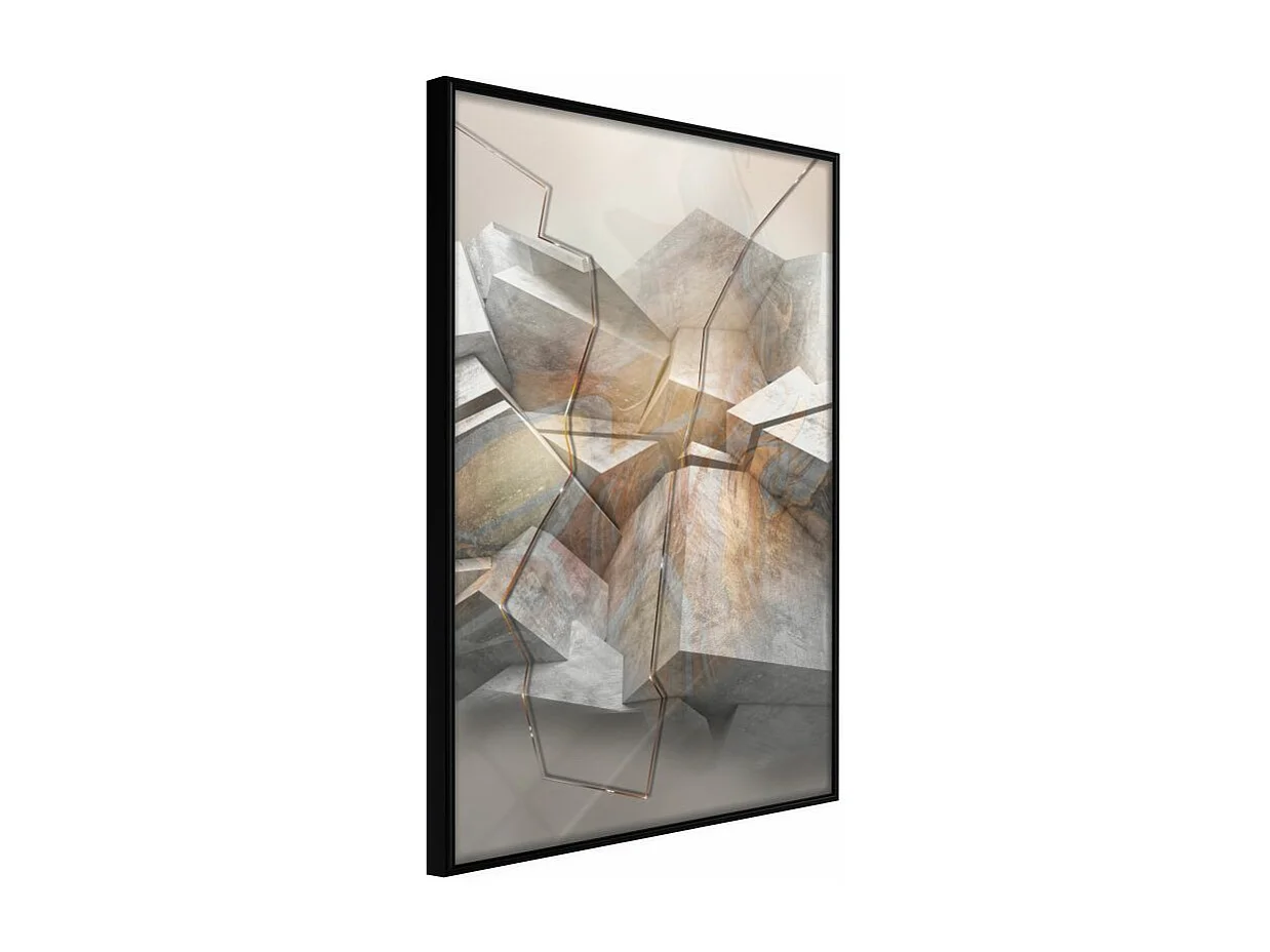 Affiche Murale Encadrée "Earthquake" 21 x 30 cm Noir