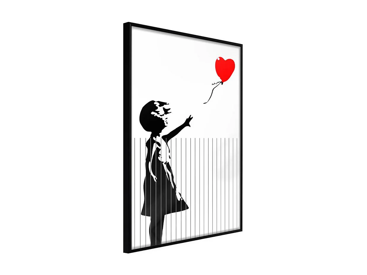 Affiche Murale Encadrée "Banksy Love is in the Bin" 21 x 30 cm Noir