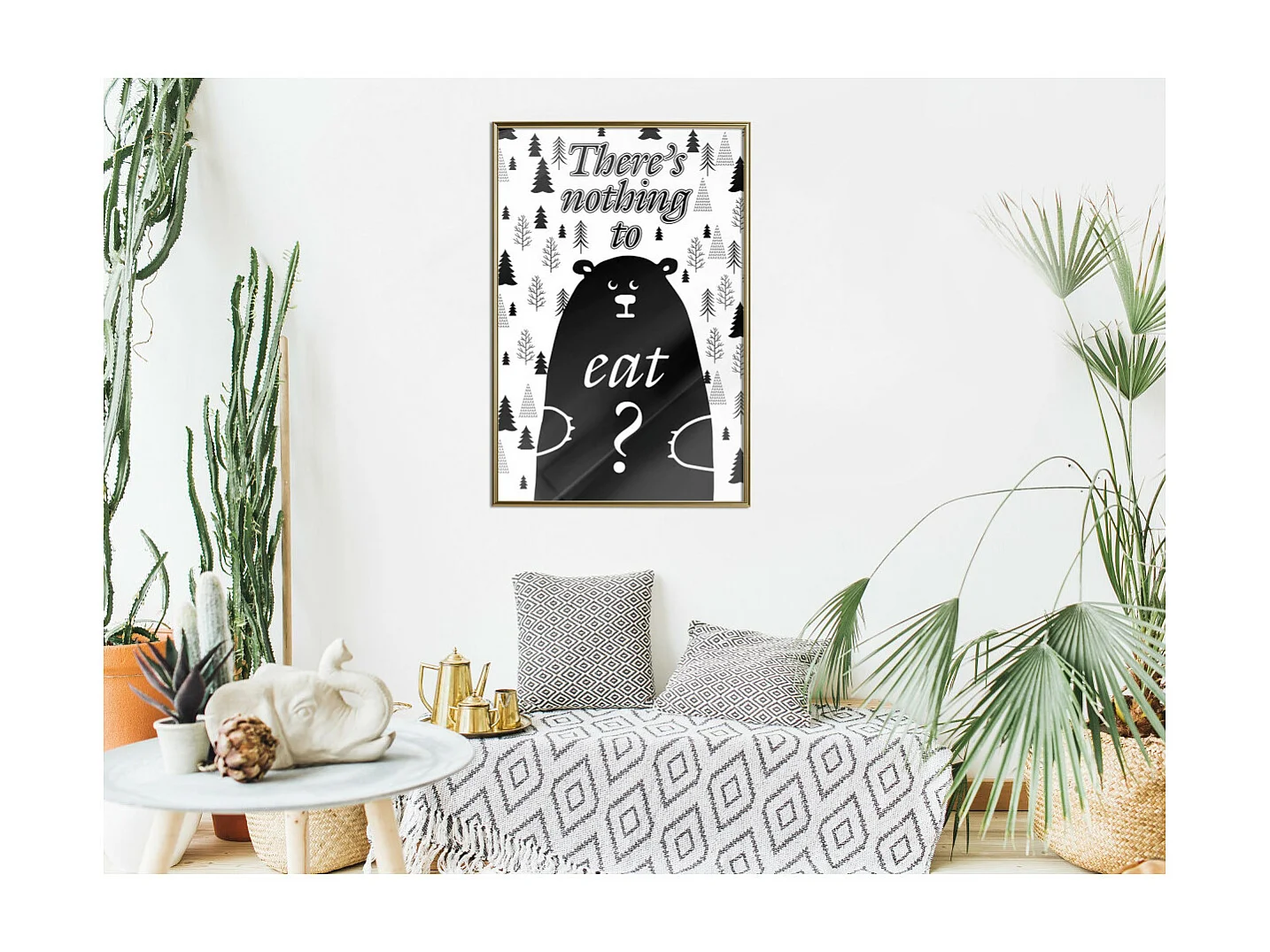 Affiche Murale Encadrée "Hungy Bear" 40 x 60 cm Or