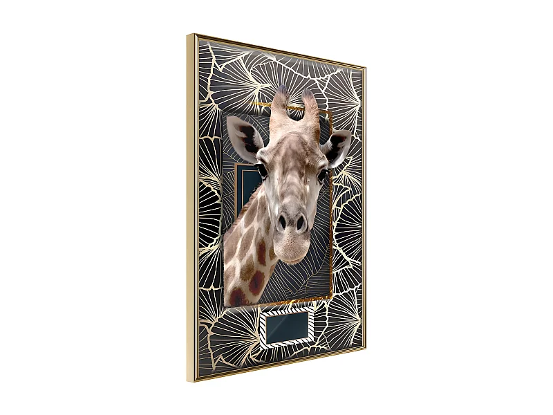 Affiche Murale Encadrée "Giraffe in the Frame" 40 x 60 cm Or