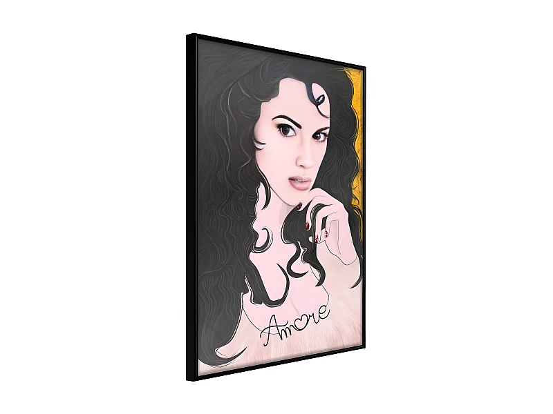 Affiche Murale Encadrée "Tumbling Curls" 21 x 30 cm Noir