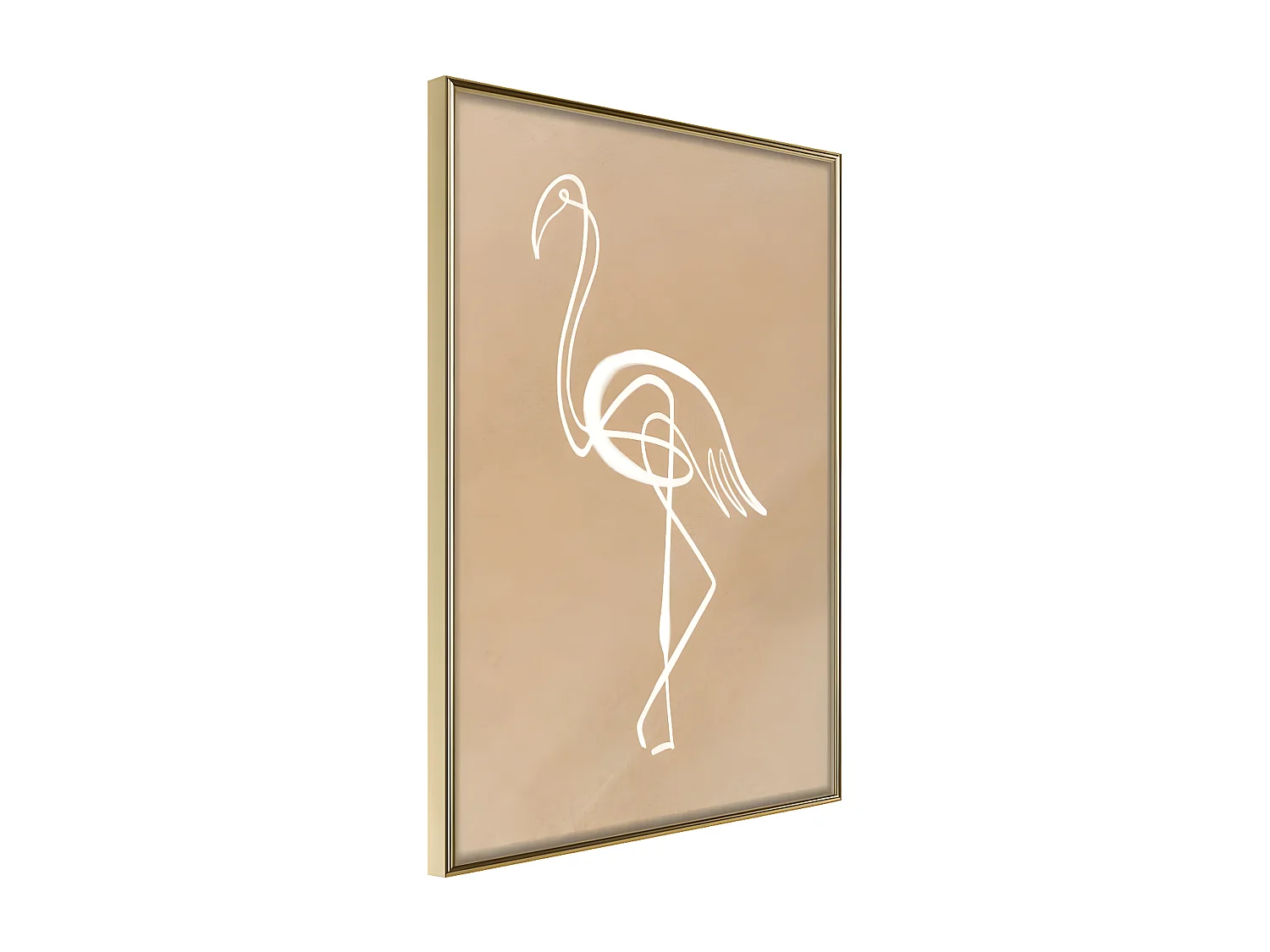 Affiche Murale Encadrée "Lonely Bird" 21 x 30 cm Or