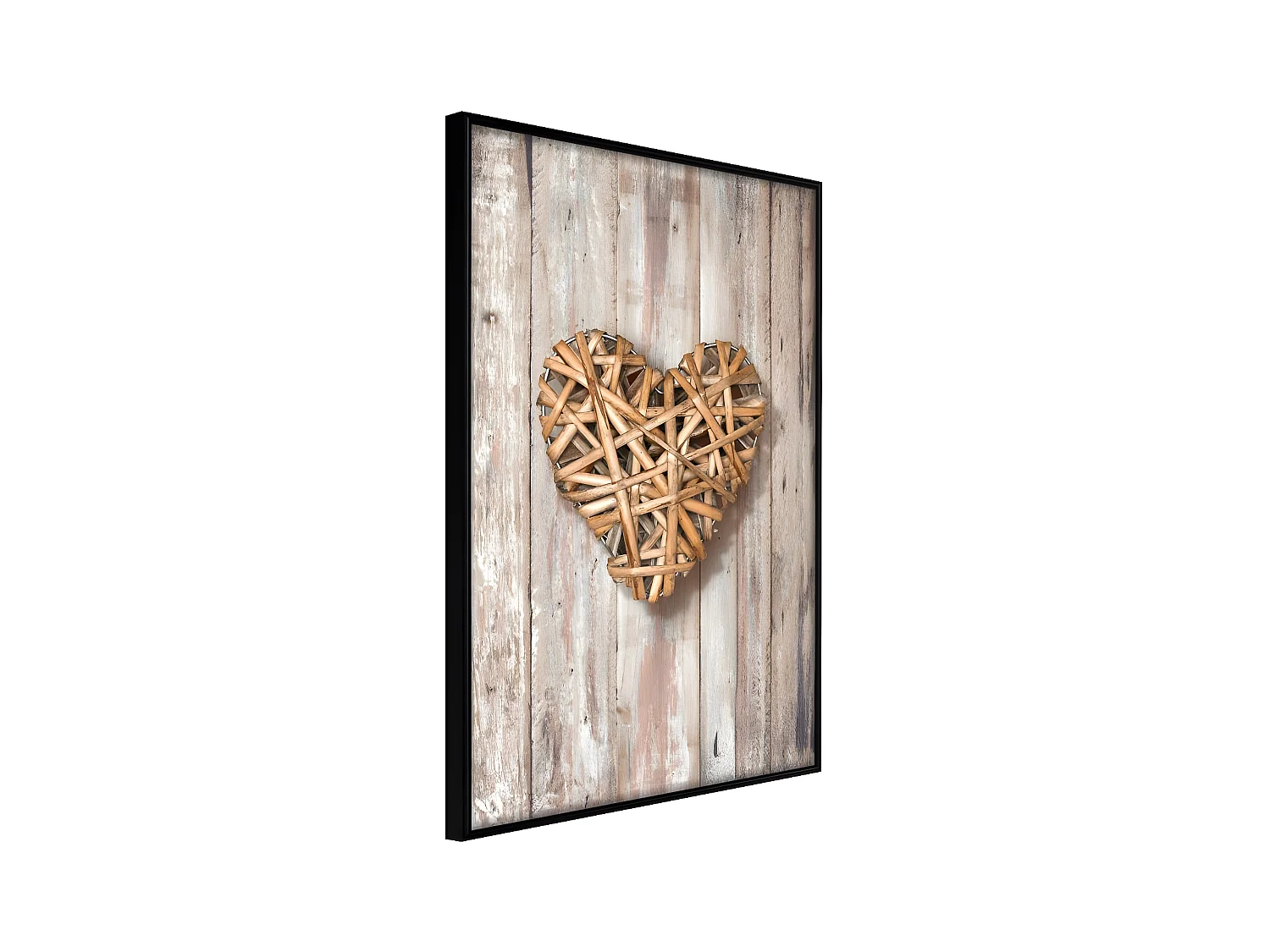 Affiche Murale Encadrée "Wicker Love" 30 x 42 cm Noir