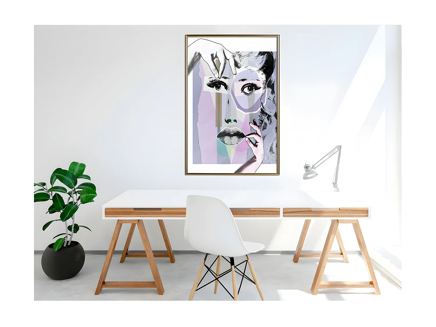 Affiche Murale Encadrée "Pieced Together" 40 x 60 cm Or