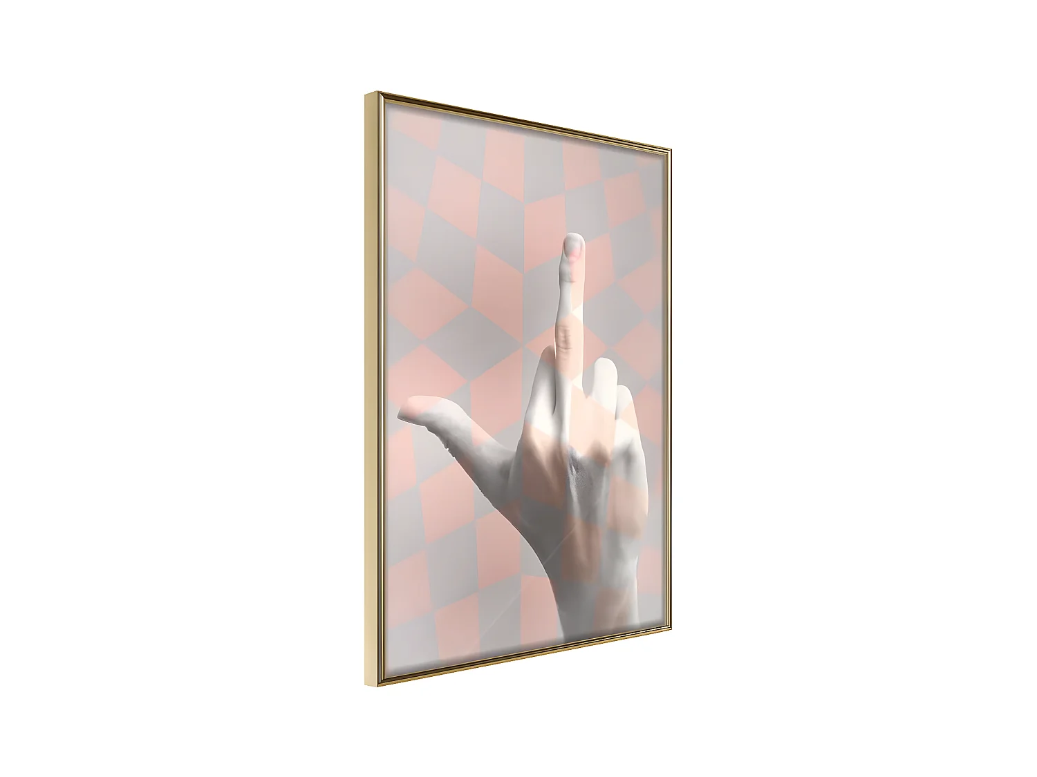 Affiche Murale Encadrée "Middle Finger" 30 x 42 cm Or