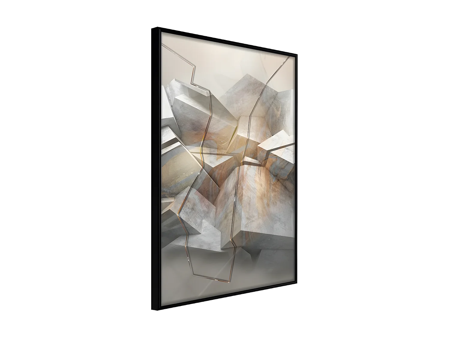 Affiche Murale Encadrée "Earthquake" 30 x 42 cm Noir