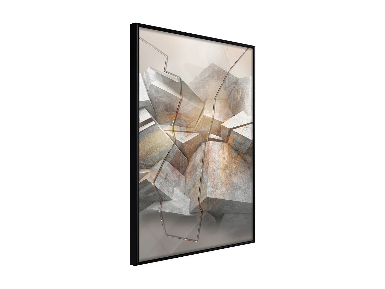 Affiche Murale Encadrée "Earthquake" 30 x 42 cm Noir