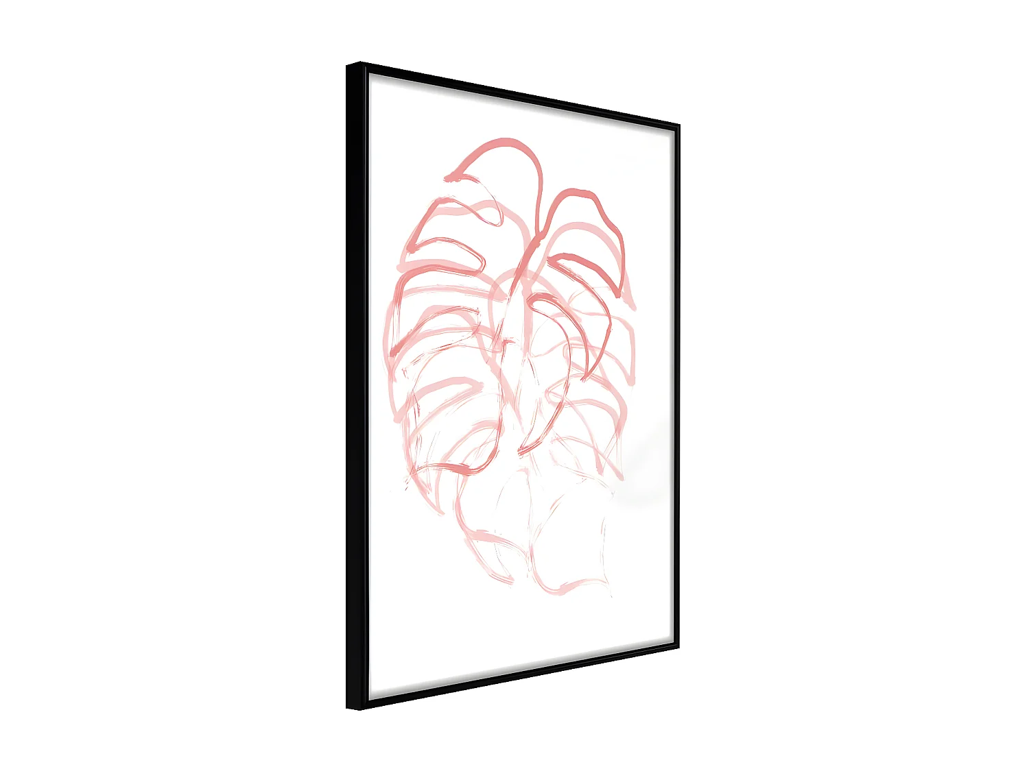 Affiche Murale Encadrée "Red Leaf" 30 x 42 cm Noir