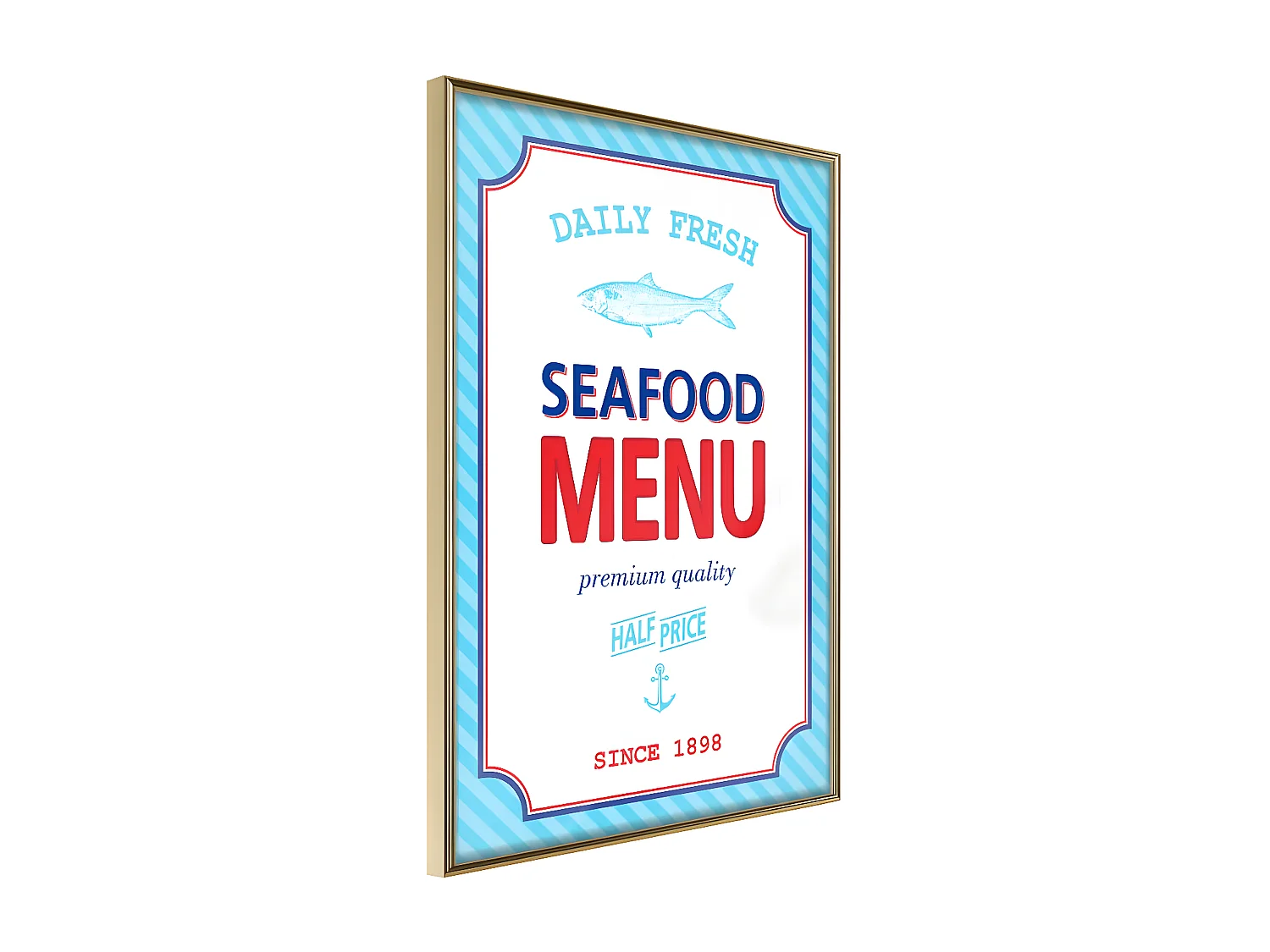 Affiche Murale Encadrée "Daily Fresh" 30 x 42 cm Or