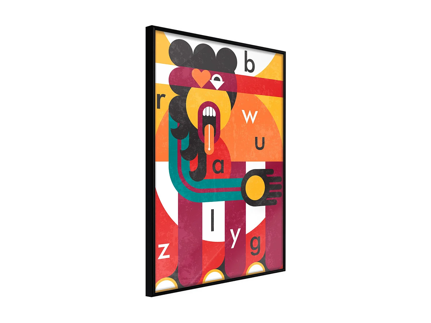 Affiche Murale Encadrée "Colourful Thoughts" 21 x 30 cm Noir