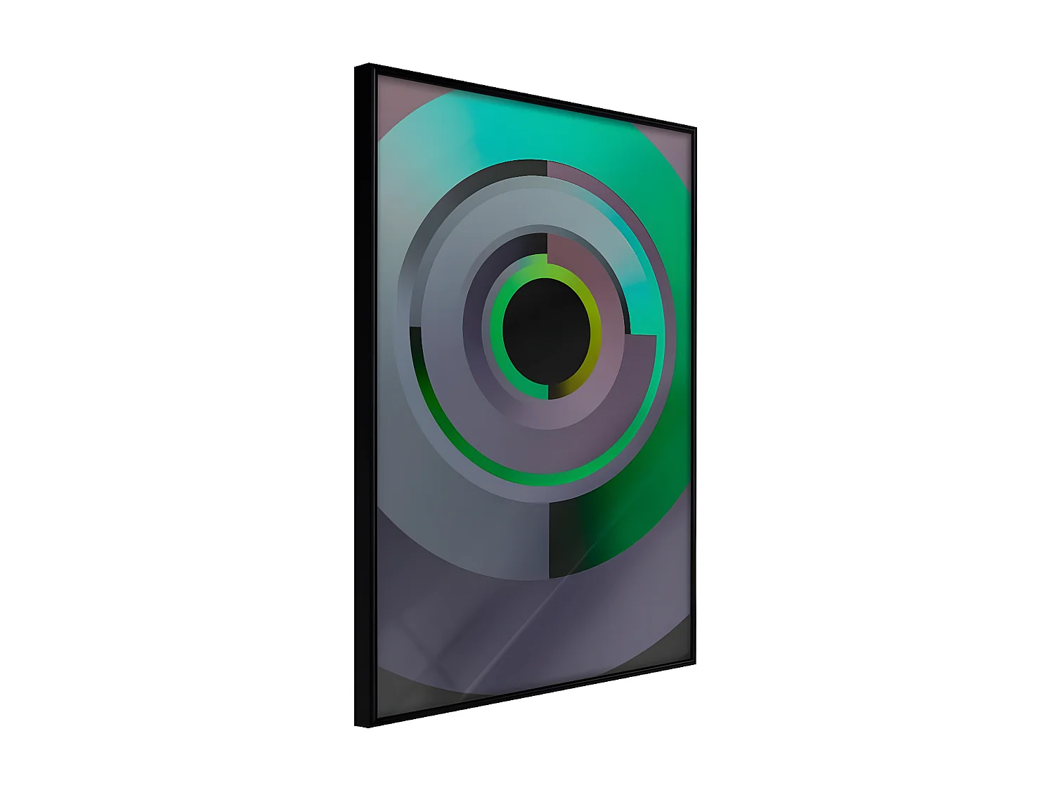 Affiche Murale Encadrée "Green Record" 21 x 30 cm Noir