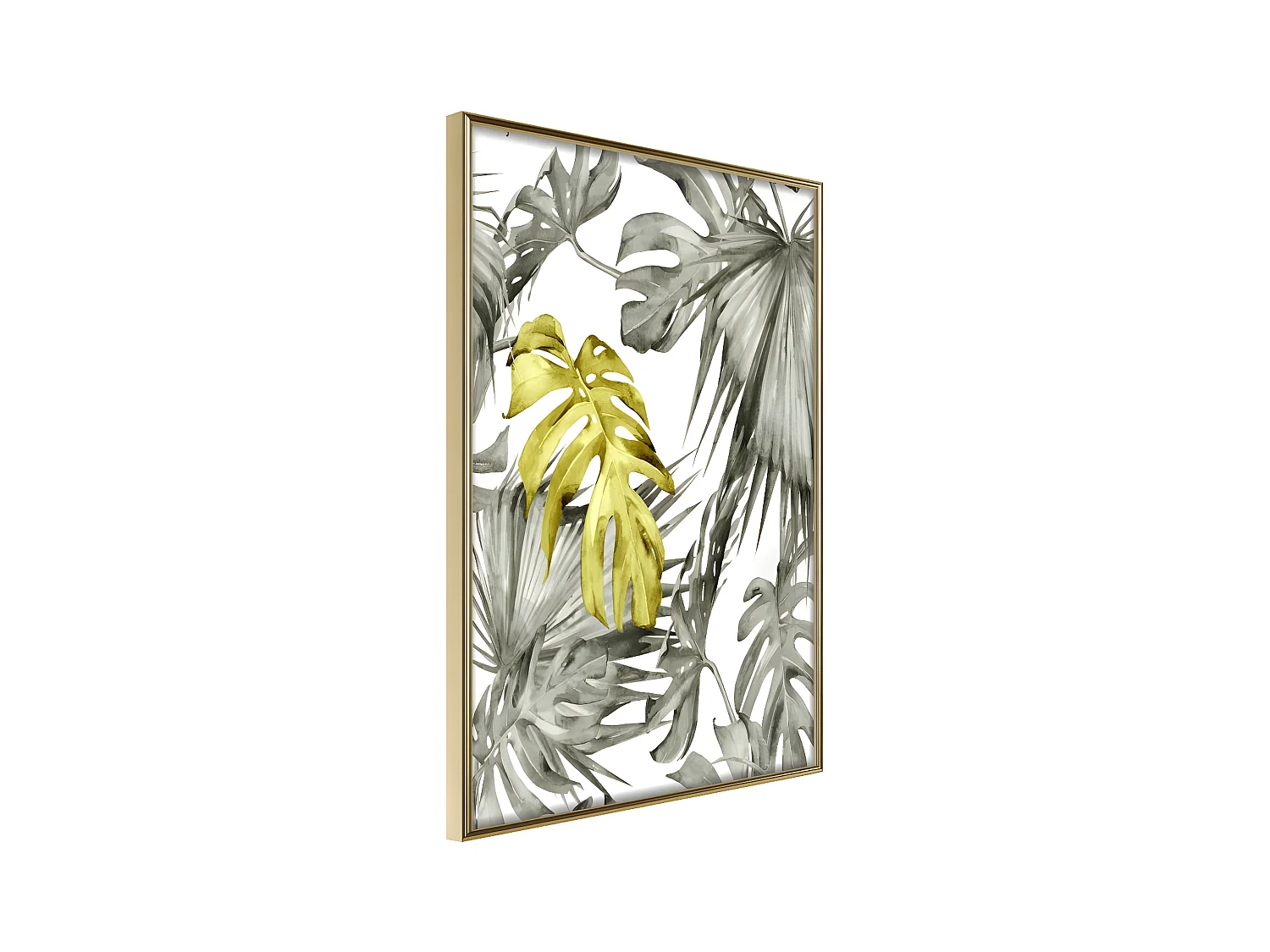Affiche Murale Encadrée "Extraordinary Leaf" 40 x 60 cm Or