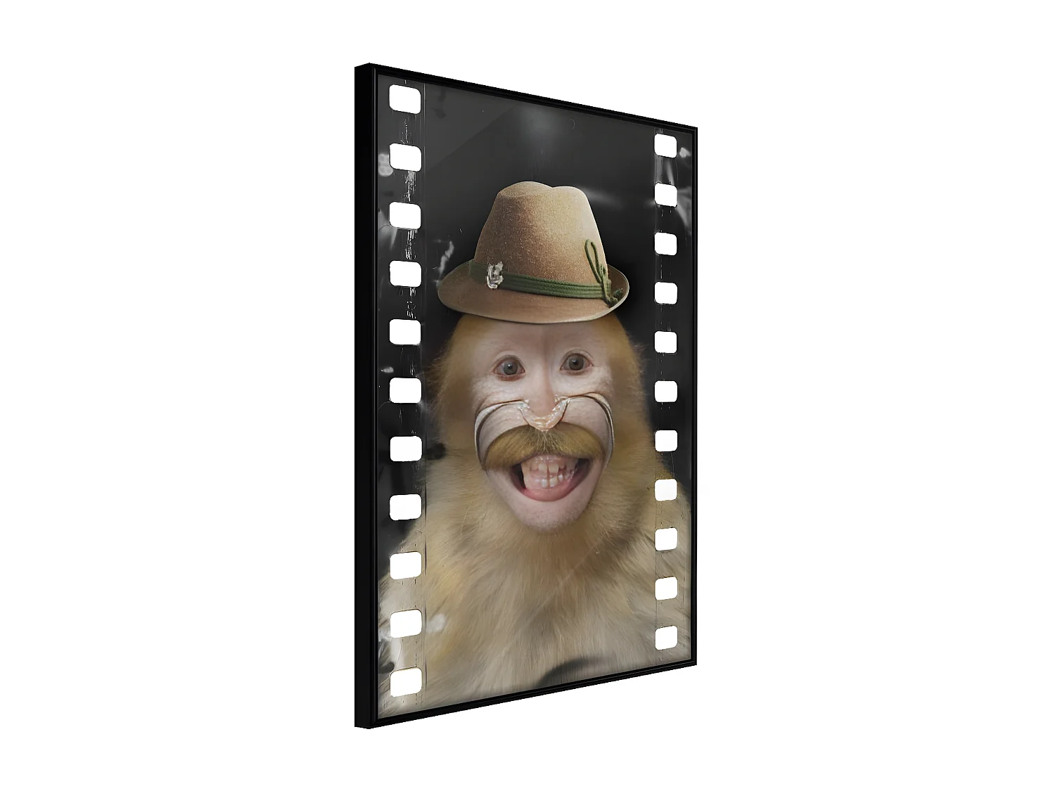 Affiche Murale Encadrée "Dressed Up Monkey" 30 x 42 cm Noir