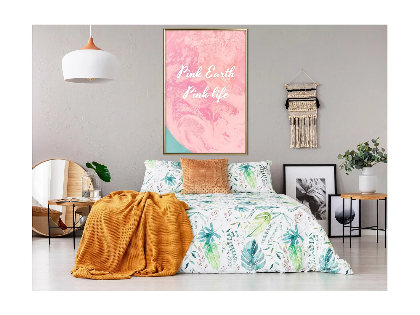 Affiche Murale Encadrée "Pink Life" 40 x 60 cm Or