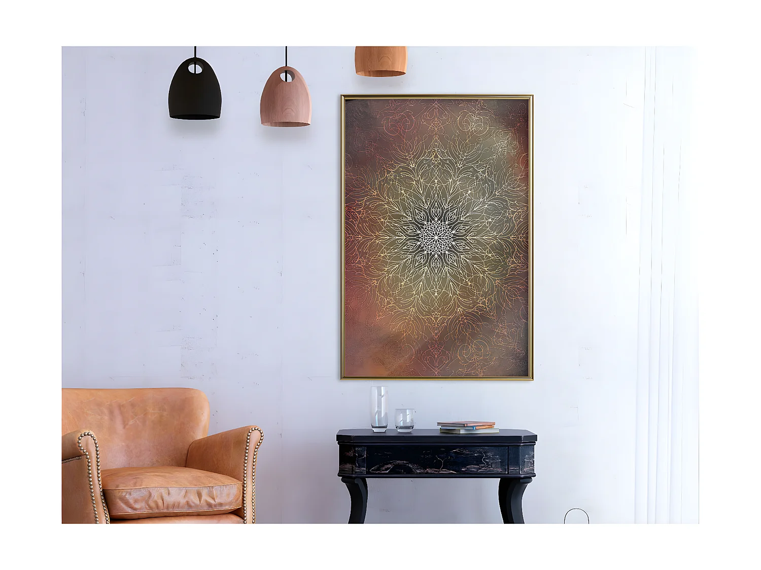 Affiche Murale Encadrée "Subdued Harmony" 40 x 60 cm Or